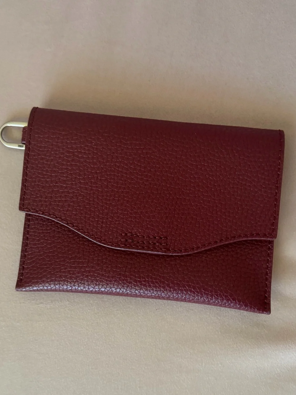 HOBO International Burgundy Pebble Leather Pouch